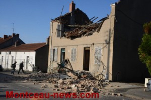 Réactualisé à 12 h 42 -Une maison s’effondre rue de la Loge à Montceau…