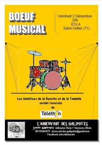 Vendredi 2 décembre 2016, à partir de 20h à l’ECLA à Saint-Vallier
