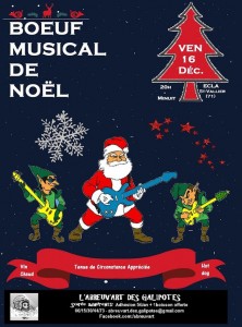 Vendredi 16 décembre, bœuf musical spécial Noël à l’ECLA à Saint-Vallier