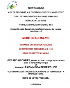 Réuion publique de Montceau Ma Vie (Montceau-les-Mines)