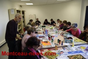 Atelier peinture très particulier au Trait d’Union