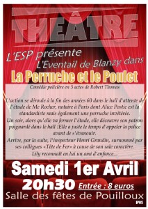 Samedi 1er avril 2017 à 20h30 à la salle des fêtes, l’Etoile sportive de Pouilloux présente…