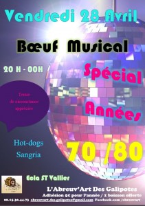 Vendredi 28 avril 2017 à partir de 20h à l’ECLA, bœuf musical spécial année 70/80