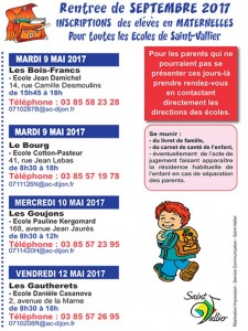 Rentrée scolaire 2017 à Saint-Vallier