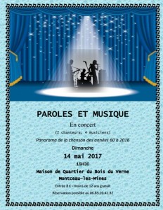 Concert du groupe « Paroles et Musique » le dimanche 14 mai (Sortir)