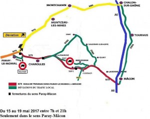 Travaux sur la  RN 79 (Saône-et-Loire)