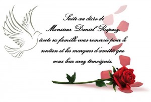 Avis de remerciement