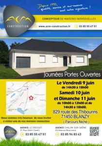 Rendez-vous aux Portes Ouvertes de votre constructeur « ACM Construction »