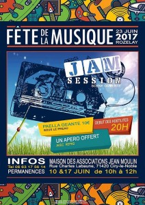 Comité des fêtes de Rozelay, fête de la musique vendredi 23 juin 2017