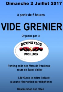 Dimanche 2 juillet 2017, vide-grenier à Pouilloux