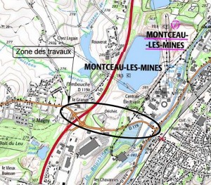 Travaux sur RD119 rue de Lucy, rue de Roanne (Montceau-les-Mines)
