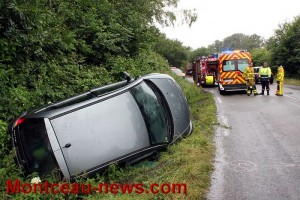 Faits divers – Spectaculaire sortie de route après le Mont Saint-Vincent sur la commune de Mary