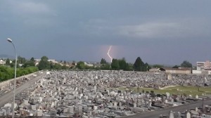 Orage sur le bassin minier