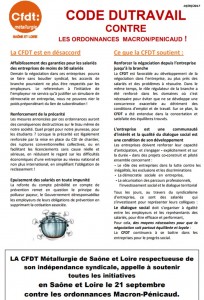 Journée d’action du 21 septembre contre les ordonnances Macron-Pénicaud (Social)