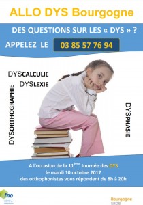 11ème Journée Nationale des DYS, le mardi 10 octobre 2017
