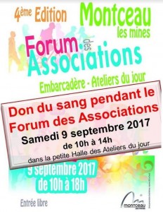 Don du sang au forum des associations de Montceau