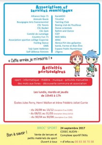 Activités périscolaires 2017/2018 (Saint-Vallier)