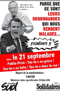 Journée d’action du 21 septembre contre les ordonnances Macron-Pénicaud (Social)