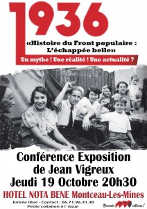 RAPPEL : « Le Front populaire Mythe, réalité et actualité » (Montceau)