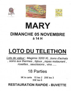 Loto du Téléthon de Mary (Sortir)