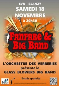 Rappel – Orchestre des Verreries, le samedi 18 novembre 2018 à 20h30 à l’EVA (Blanzy)