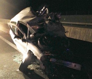 Voiture à contresens sur l’Autoroute au Nord de Mâcon