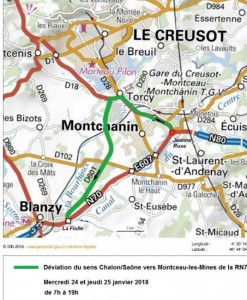 Travaux de mise à 2*2 voies de la RN70
