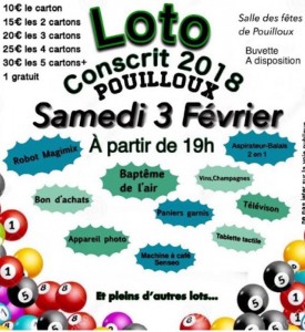 Les conscrits de Pouilloux organisent un loto