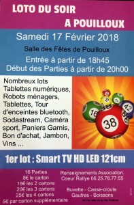 Loto de l&rsquo;association Coeur Rallye à Pouilloux (Sortir)