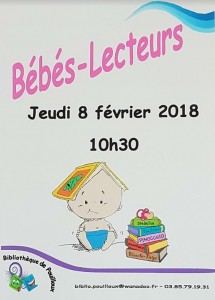 Jeudi 8 février 2018, 10h30, à la bibliothèque à Pouilloux