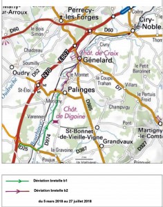 Travaux de mise à 2×2 voies de la RN 70 à Palinges
