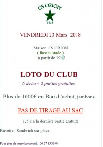 CS Orions (Foot – Sortir)