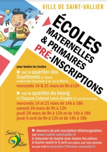 Pré-inscription scolaire (Saint-Vallier)