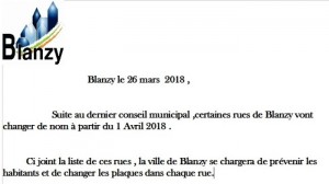 Des changements à prévoir à Blanzy, à partir d’aujourd’hui …