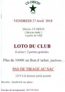 Loto du CS Orions (Sortir)