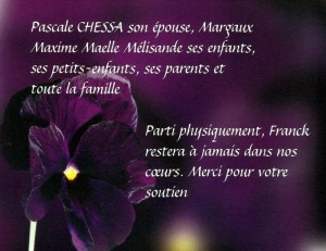 Avis de remerciements