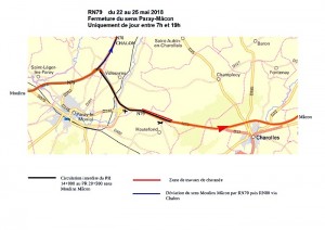 Travaux de réfection de la chaussée de la RN 79 du 22 au 25 mai 2018