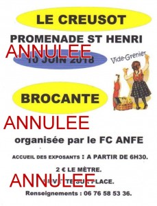 Dernière minute – Brocante – vide grenier du FC ANFE du Creusot (Sortir)