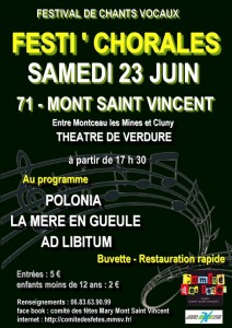 « Festi&rsquo;chorales »  Mont Saint Vincent (Sortir)