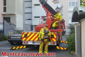 La grande échelle déployée Rue René Coty