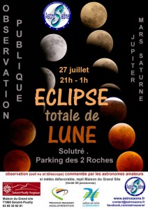 Eclipse de Lune et observation de Mars et Saturne aux télescopes