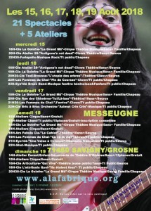 LA FABRIQUE – Festival jusqu&rsquo;au 19 Août 2018 (Sortir)