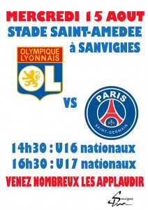Rappel – Rencontre O.Lyon / Paris.S.G à Sanvignes (Foot – sortir)