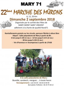 22ème Marche des Mûrons à Mary (Sortir)