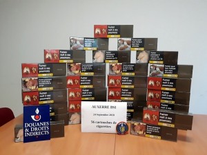 Saisie de 56 cartouches de cigarettes destinées à l’exportation