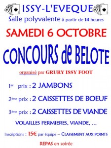 Concours de belote à Issy-L’Eveque