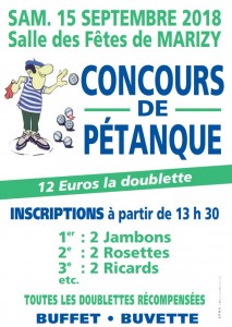 Concours de pétanque à Marizy