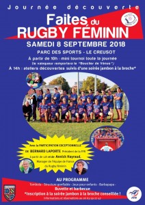 Le 8 septembre au Creusot : « faites du rugby féminin »