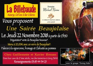 Auberge « La Billebaude » à Givry (Sortir)