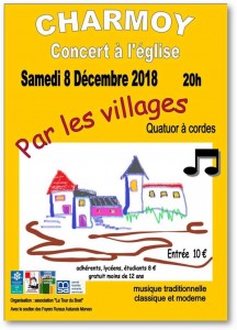 Concert quatuor à cordes à Charmoy (Sortir)